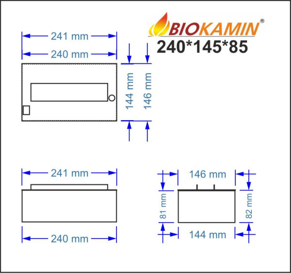 Kominek parowy 241 3D głębokość 146mm 1 kolor Model podstawowy 1